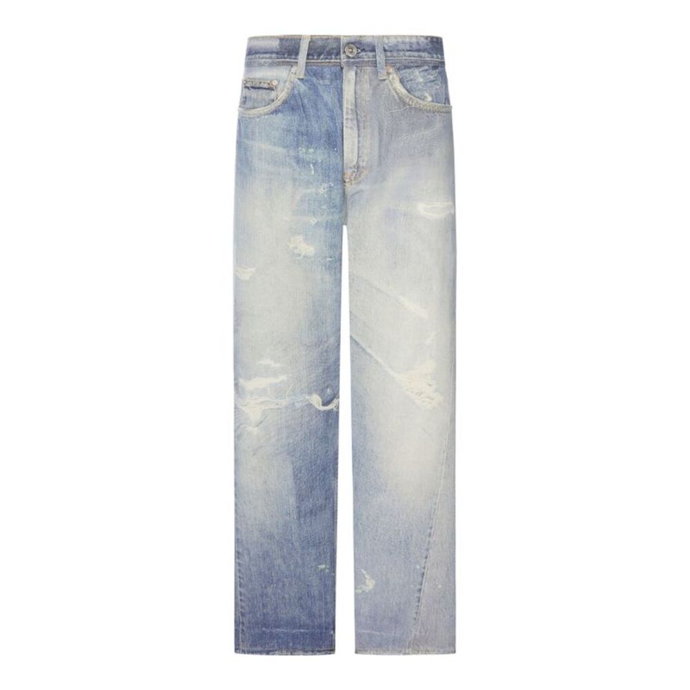 Our Legacy Men Third Cut Cotton Jeans With Digital Print